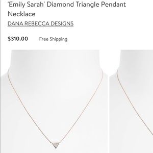 Dainty Triangle 10k rose gold diamond necklace